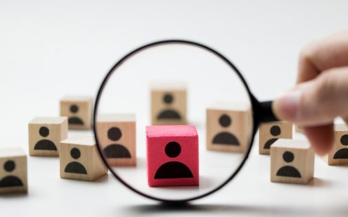 Recruitment concept searching for employee